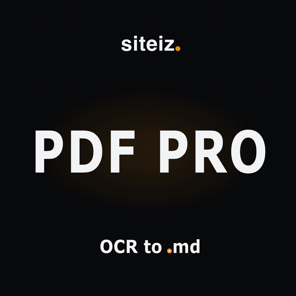 Siteiz PDF Pro, OCR to Markdown