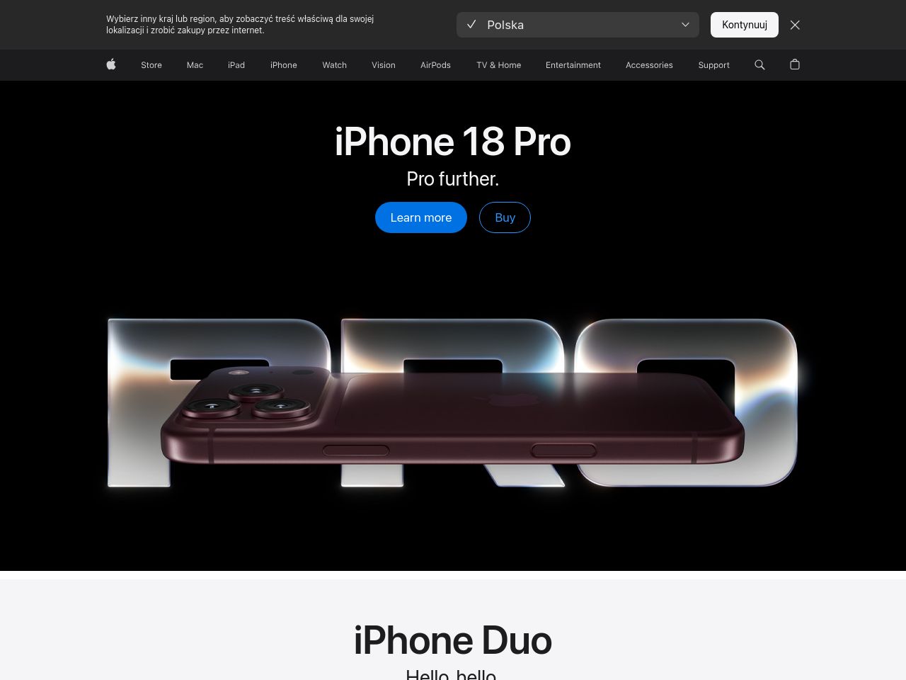 Apple homepage as a person sees it, captured 3 October 2026